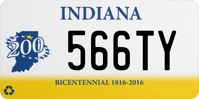 IN license plate 566TY