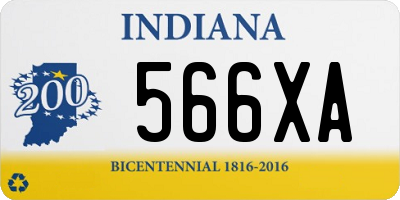 IN license plate 566XA