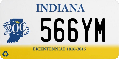 IN license plate 566YM