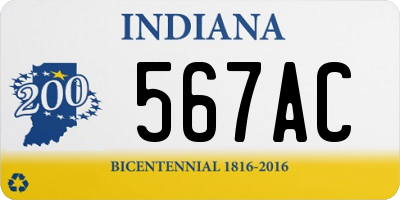 IN license plate 567AC