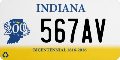 IN license plate 567AV