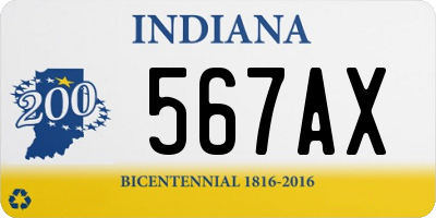 IN license plate 567AX