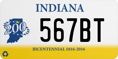 IN license plate 567BT