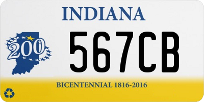 IN license plate 567CB