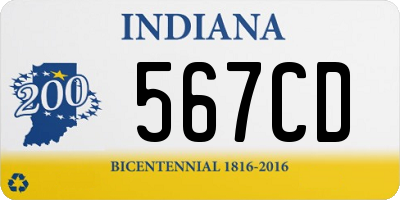 IN license plate 567CD