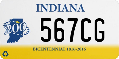 IN license plate 567CG