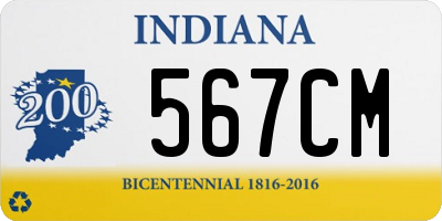 IN license plate 567CM