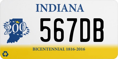 IN license plate 567DB