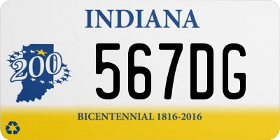 IN license plate 567DG