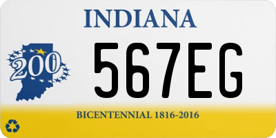 IN license plate 567EG