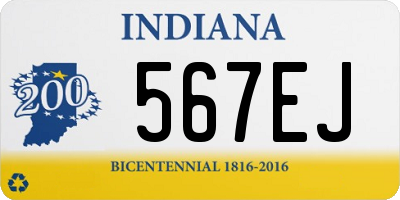 IN license plate 567EJ