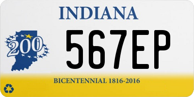 IN license plate 567EP