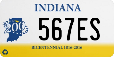 IN license plate 567ES