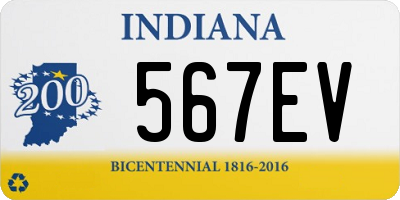 IN license plate 567EV