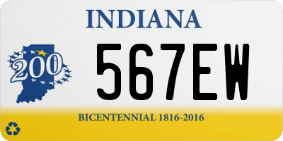 IN license plate 567EW