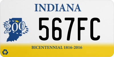 IN license plate 567FC