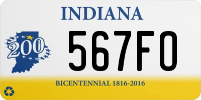 IN license plate 567FO