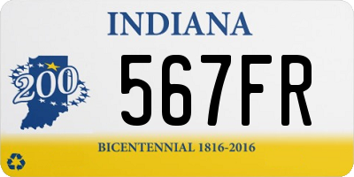 IN license plate 567FR