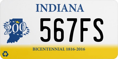 IN license plate 567FS