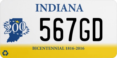 IN license plate 567GD