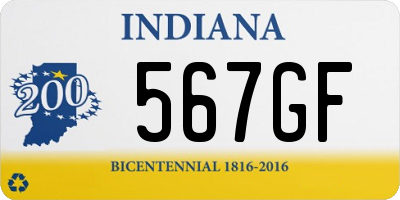 IN license plate 567GF