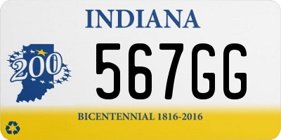 IN license plate 567GG