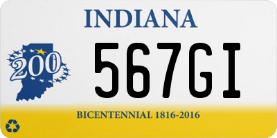 IN license plate 567GI