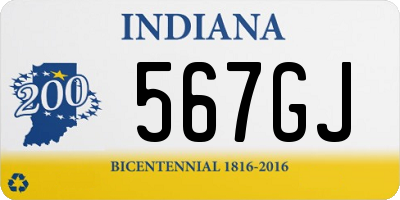 IN license plate 567GJ