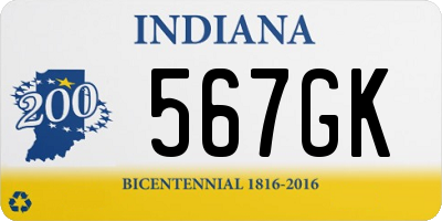 IN license plate 567GK