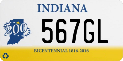 IN license plate 567GL