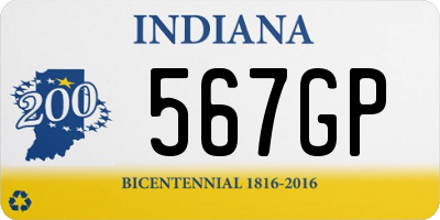 IN license plate 567GP