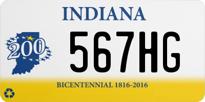 IN license plate 567HG