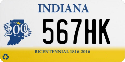 IN license plate 567HK