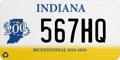 IN license plate 567HQ