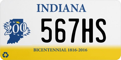 IN license plate 567HS