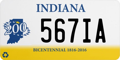 IN license plate 567IA