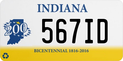 IN license plate 567ID