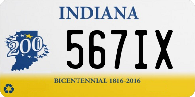 IN license plate 567IX