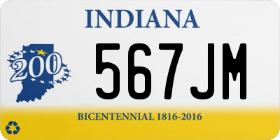 IN license plate 567JM