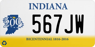 IN license plate 567JW