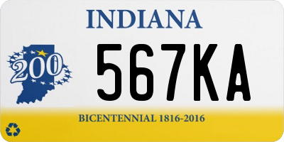 IN license plate 567KA