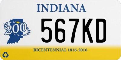 IN license plate 567KD