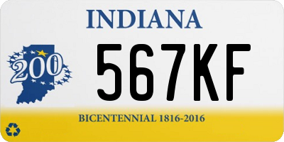 IN license plate 567KF
