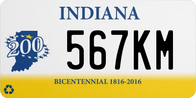 IN license plate 567KM
