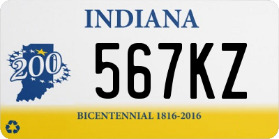 IN license plate 567KZ