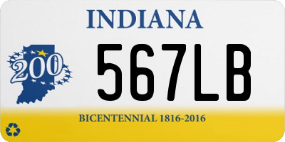 IN license plate 567LB