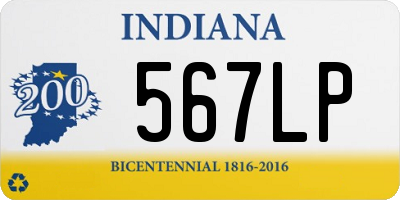 IN license plate 567LP