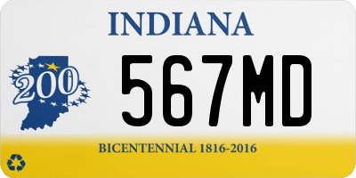 IN license plate 567MD