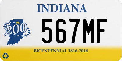 IN license plate 567MF