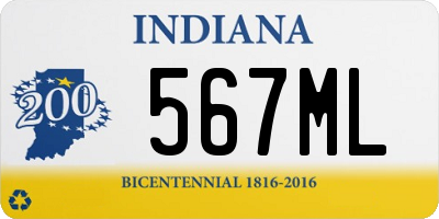 IN license plate 567ML